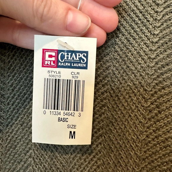 NWT Men's Vintage Chaps Ralph Lauren Hand Framed Herringbone Sweater M - Picture 8 of 8